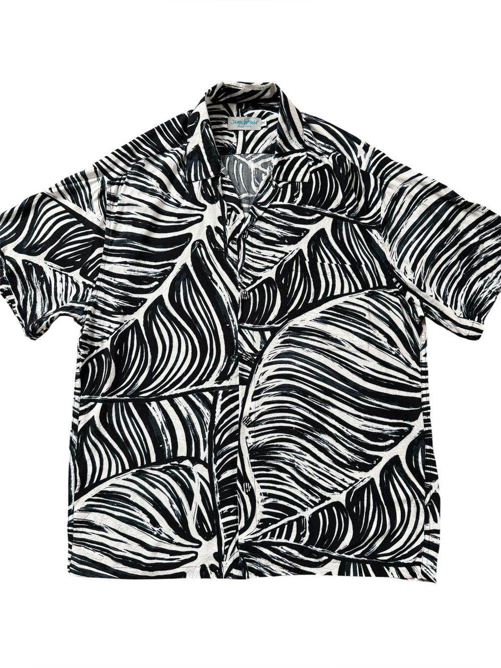 JAMS WORLD Leaf Print Button-Up Shirt Size Medium